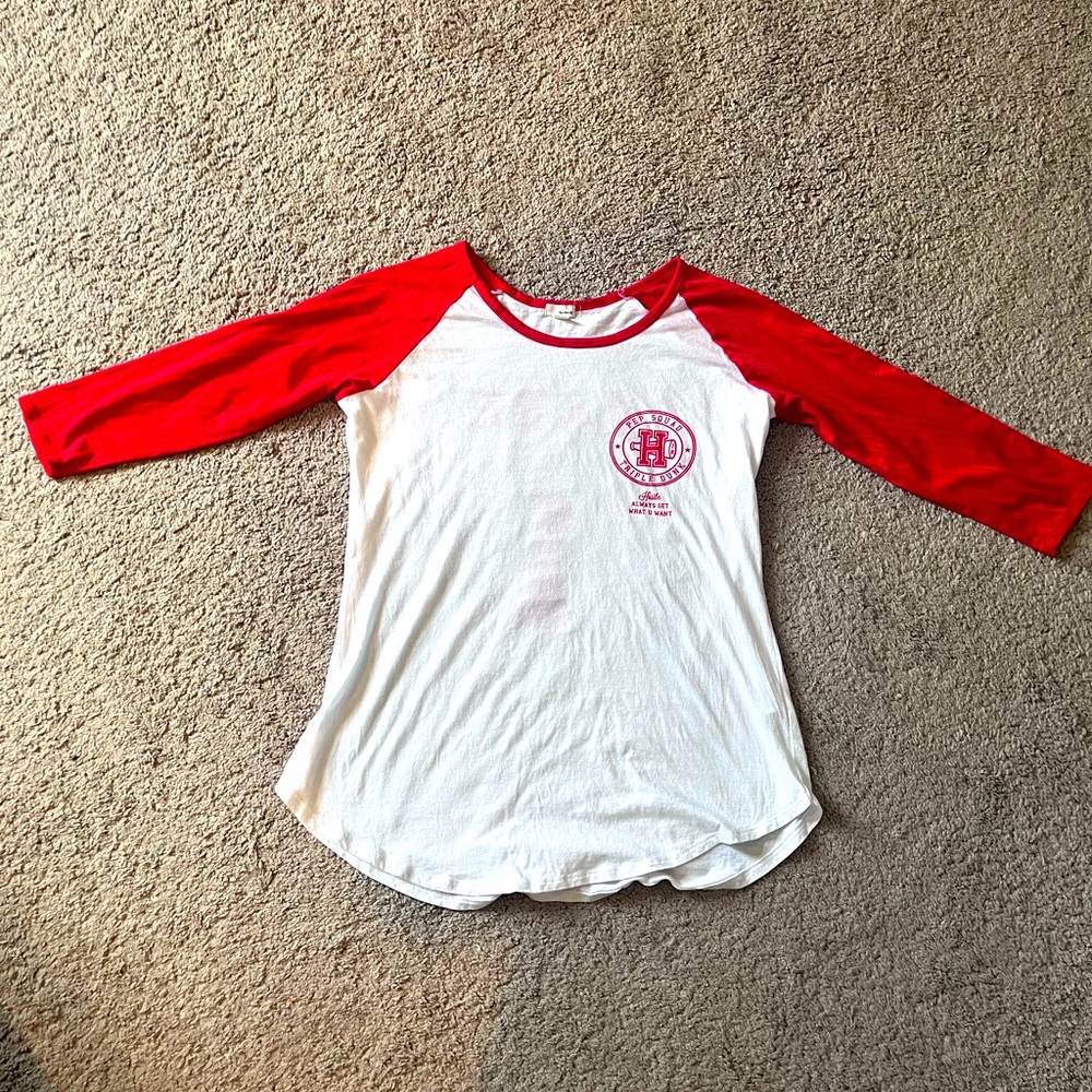 Garage red and white “babe” baseball t-shirt - large